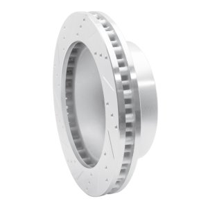 Ford F-250 Super Duty Brake Rotor (1) - Front Right - R1 Concepts - Drilled & Slotted - Silver - `99-`05